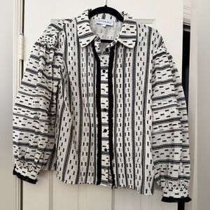 Hunter Bell Black and White Patterned blouse